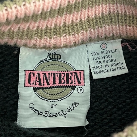 Camp Beverly Hills Canteen Vintage pullover sweater, geometric intarsia, size S - Picture 2 of 11
